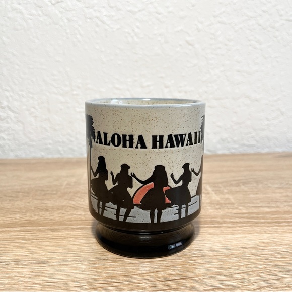 Vintage Aloha Hawaii Silhouette Hula Dancers Coffee Tea Mug Cup - Picture 2 of 9